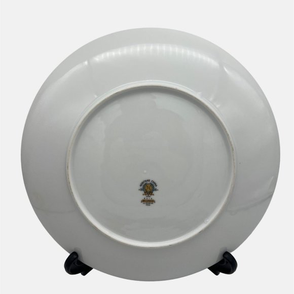 Noritake China Bellemead Dinner Plate 10.5" 6314 Japan White Platinum Trim 1960s - Picture 2 of 4
